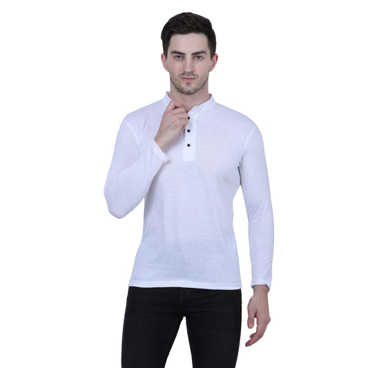 Cotton Blend Solid Full Sleeves T-Shirt