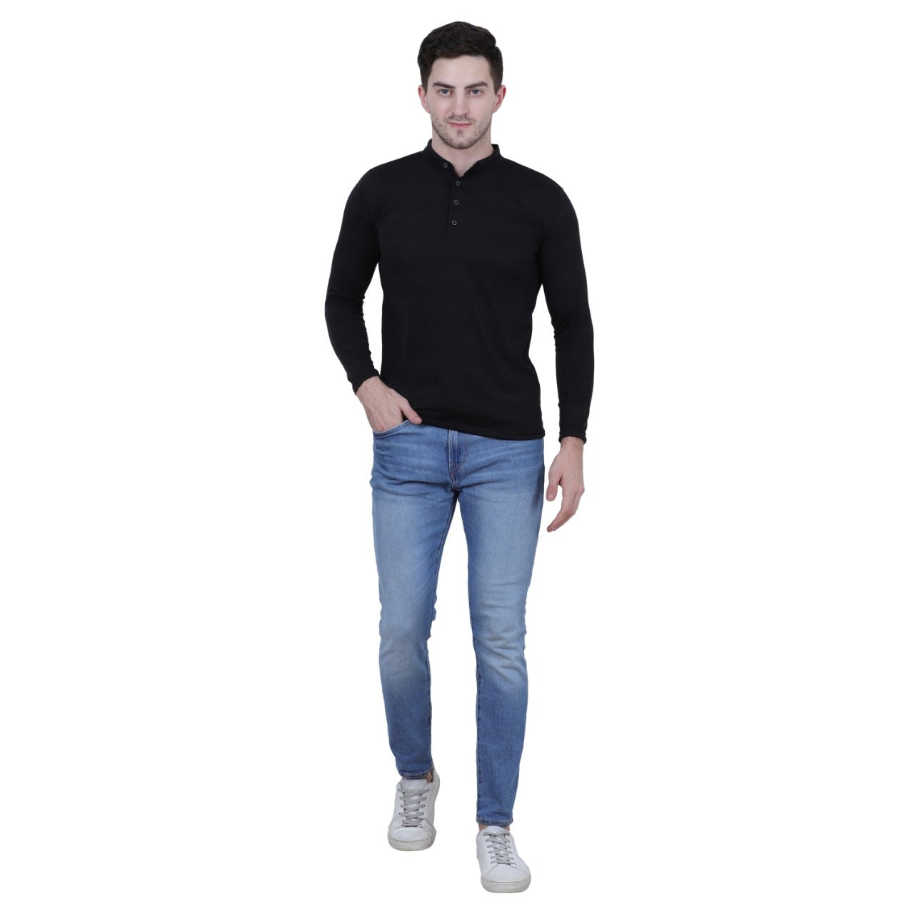Mens Cotton Solid Full Sleeve T-Shirt